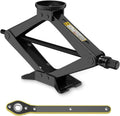 Car Jack Kit 2.5 Ton Scissor Jack with Ratchet Wrench, Tire Changing Kit Compatible with Various Circular Jack Pads