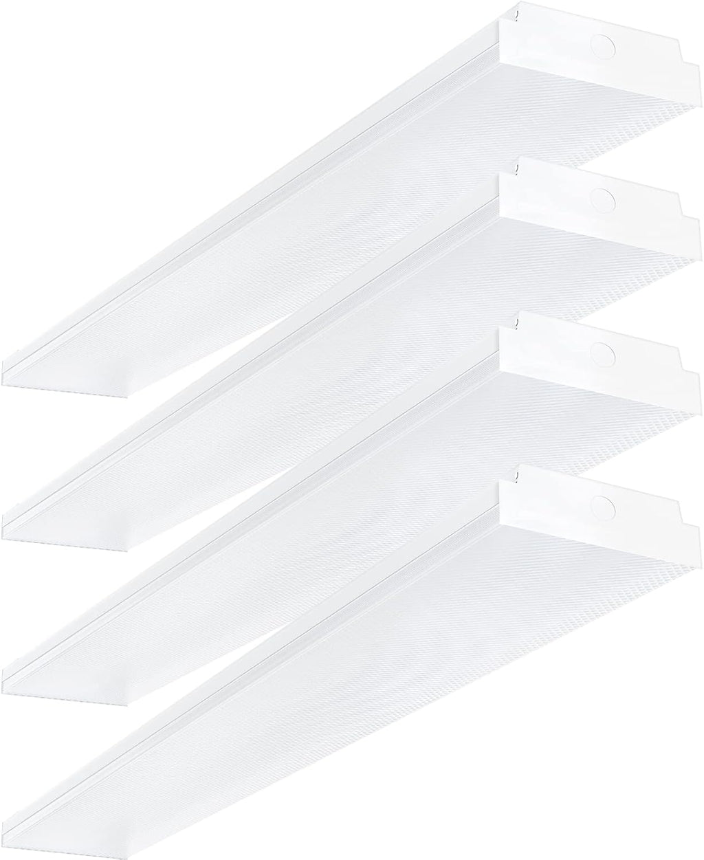 ANTLUX 4FT LED Wraparound 40W Shop Lights for Garage, 4400lm, 6000K, 4 Foot Crystal LED Wrap Light, 48 Inch Integrated Linear Strip Flush Mount Office Workshop Ceiling Lighting Fixture, 4 Pack