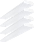 ANTLUX 4FT LED Wraparound 40W Shop Lights for Garage, 4400lm, 6000K, 4 Foot Crystal LED Wrap Light, 48 Inch Integrated Linear Strip Flush Mount Office Workshop Ceiling Lighting Fixture, 4 Pack
