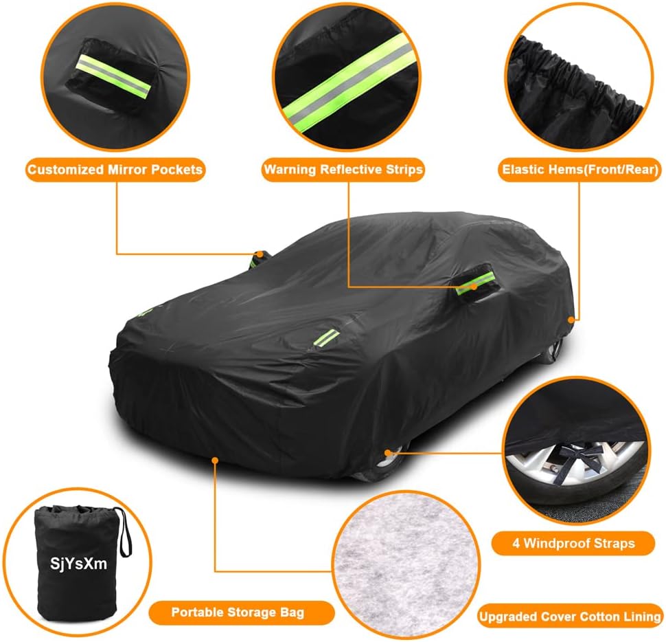 Car Cover Compatible with Mercedes-Benz SLK SLC R171 R172 SLK350 SLK250 SLK300 SLK200 SLK320 1996-2020 SLK SLC Roadster, Waterproof All Weather Cover with Cotton Lining, Rain Sun Snow UV Covers