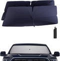 Windshield Sun Shade Umbrella: Fit for Toyota-Tundra-2022-2024 2025 - Front Car Window Shades - Double Thickened Foldable Sunshades for Tundra Limited SR5 Platinum TRD Pro Block UV Keep Cool