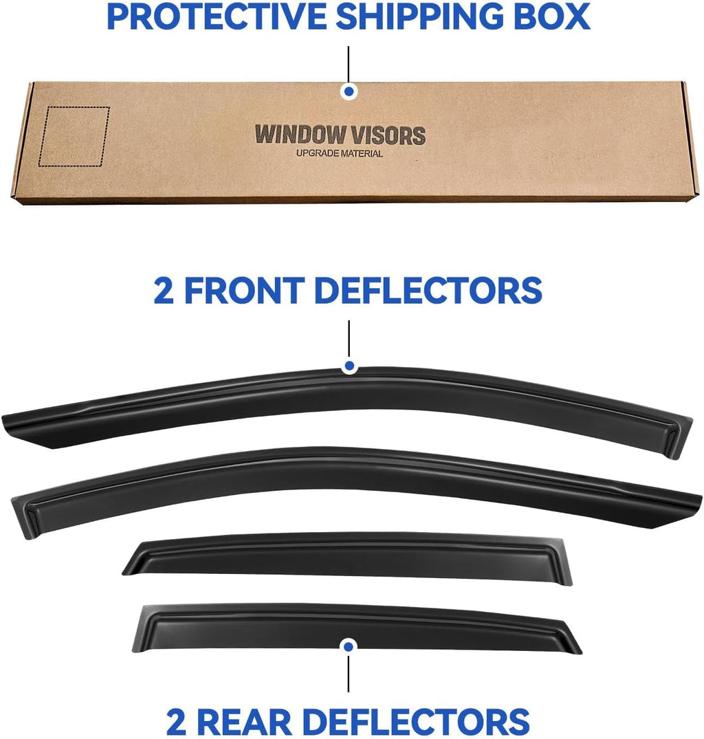 Window Visors Rain Guards for 2018-2023 Hyundai Kona, Out-Channel Window Vent Wind Deflectors Visors Shades for 18-23 Kona