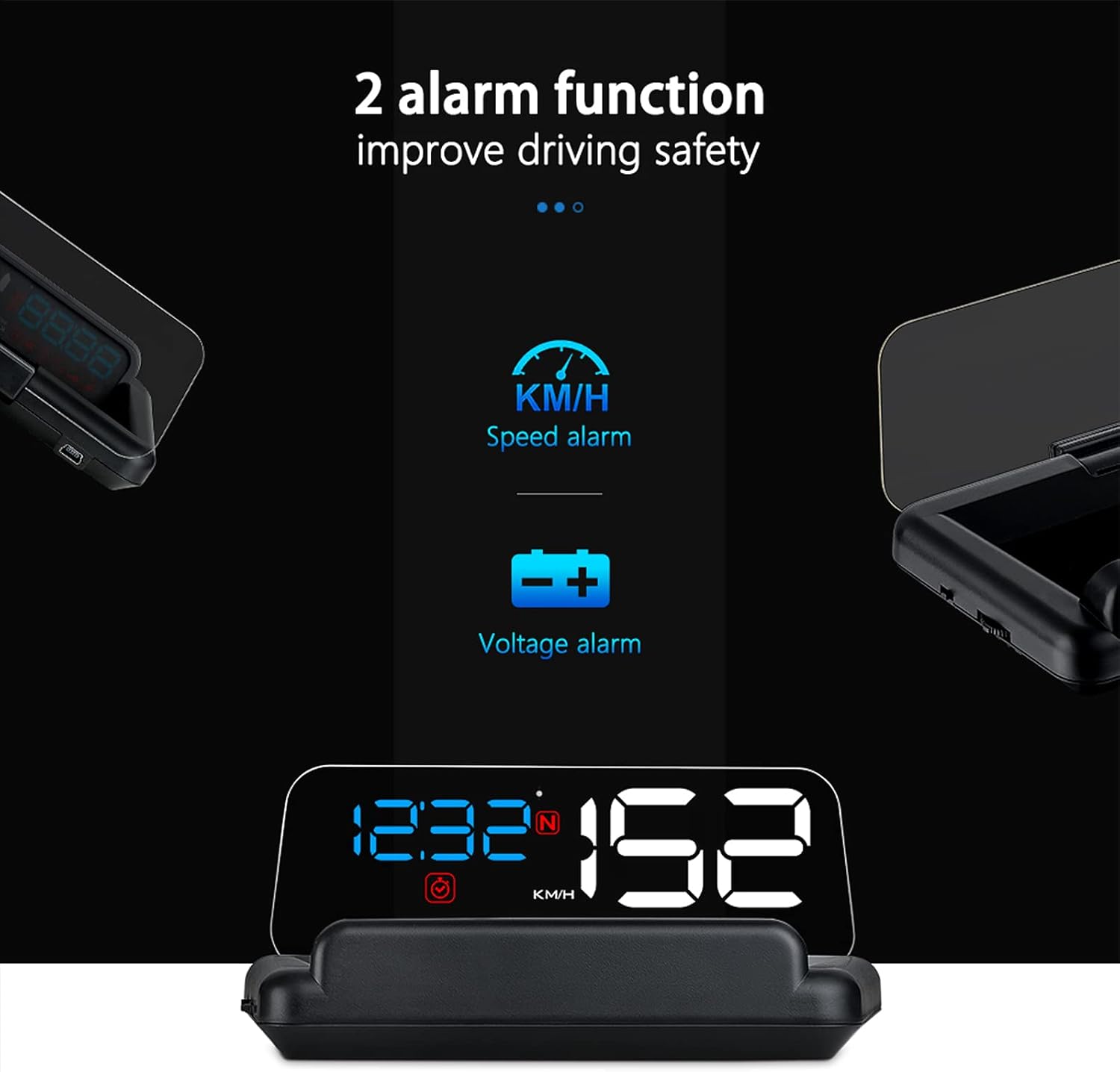 Universal Car HUD Head Up Display T900, with Satellite Clock, Single Driving Time and Single Driving Distance, Work for All Vehicles