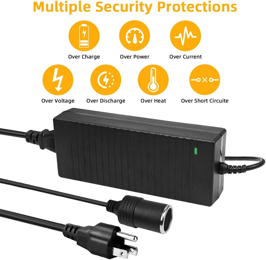 180W AC to DC Converter, 100V ~ 240V to 12V 15A Car Cigarette Lighter Socket AC/DC Adaptor Power Supply for Car Refrigerator, Tire Inflator, Vacuum Cleaner and Other Devices 7.2FT