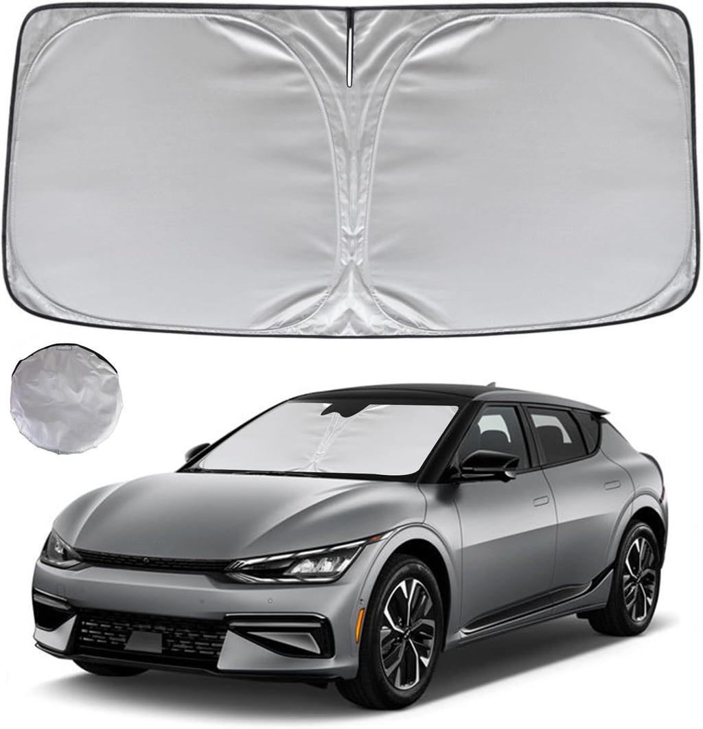 KAYZT Windshield Sun Shade for 2022-2025 2026 Kia EV6 Foldable Sunshade Front Window Custom Fit Car Accessories