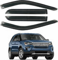 4PCS Rain Guards Window Visor Fit for 2011-2019 Ford Explorer, Tape-on Wind Deflector Shade, Outside Mount Vent Visor Shields, Smoke Tinted, 2012 2013 2014 2015 2016 2017 2018