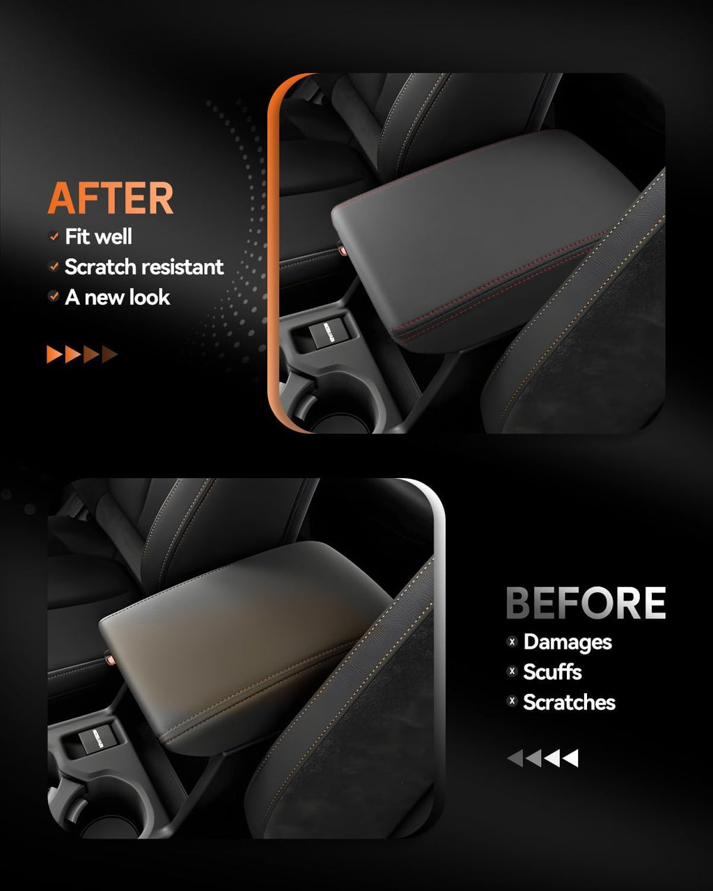CDEFG for Subaru Forester 2025 Center Console Cover Armrest Box Cover for Forester (Premium, Sport, Limited, Touring Trims) 2025 Accessories Console Arm Rest Protector Red Line