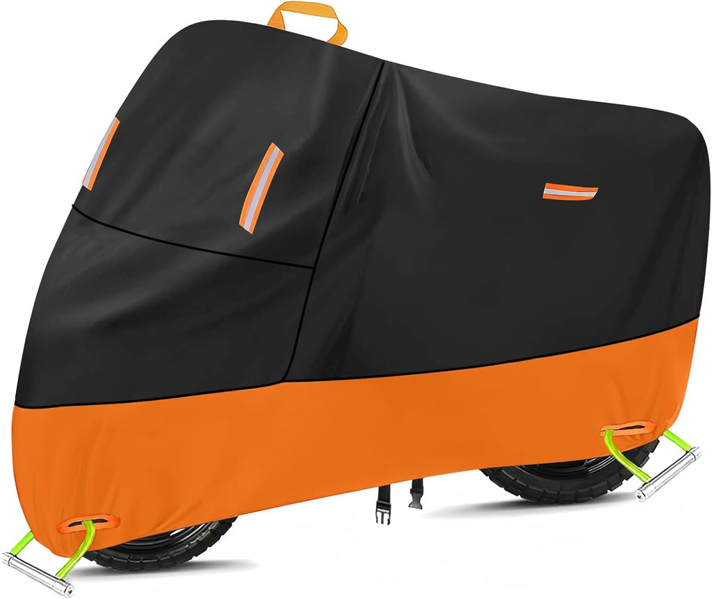 Heavy Duty Motorcycle Cover 300D Oxford Heavy Duty Oxford Dirt Bike Cover 450cc funda para Moto Protect from Rain Sun Snow Dust UV Storm Wind Electric Motorcycle rain Cover (XXL: 86" x 37" x 50")