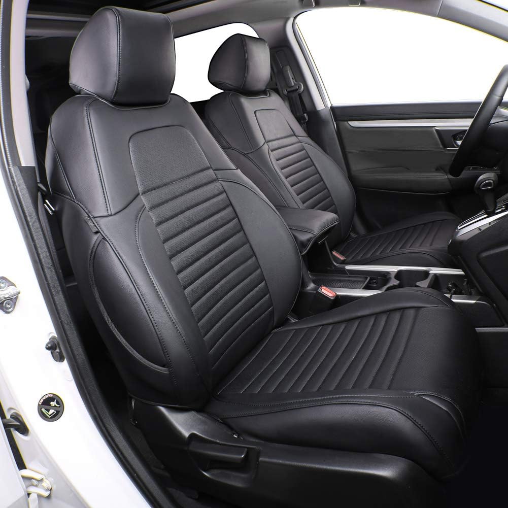 EKR Accord Seat Covers for Cars Honda Accord LX 2018 2019 2020 2021 2022(Rear Row W/Solid Backrest),Leather Seat Covers,Automotive Seat Covers,Car Seat Protector,Leather(Black)