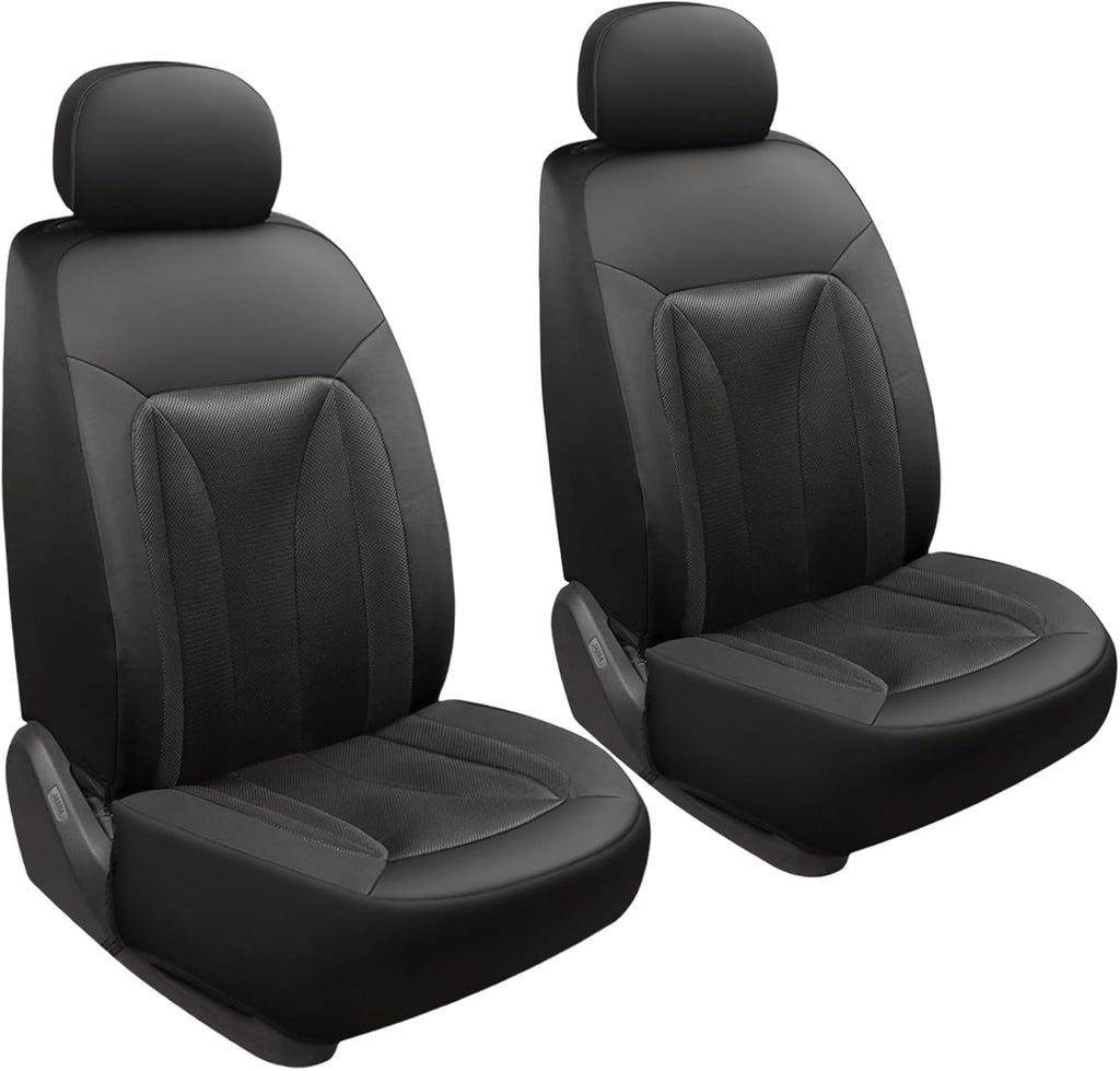 GIANT PANDA Front Seat Cover for Nissan, 3D Air Mesh Car Seat Covers Custom Fit Nissan Rogue Altima Sentra Versa Kicks Frontier Murano Pathfinder Maxima (Black 2-Pack)