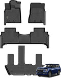 GINOWY-Floor Mats for Nissan Armada &Infiniti QX80 2025 2026 Bucket Seating All Weather Car Floor Mats Armada 2025 Waterproof Easy to Clean Armada Floor Liners Accessories Black