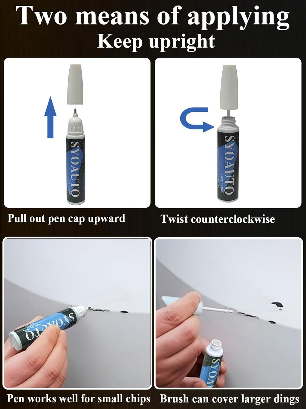 SYOAUTO Magnetic Gray 1G3 Touch Up Paint Fit for Toyota Auto Touch up Paint Scratch Repair Pen Brush and Tip 2 in 1 Magnetic Gray