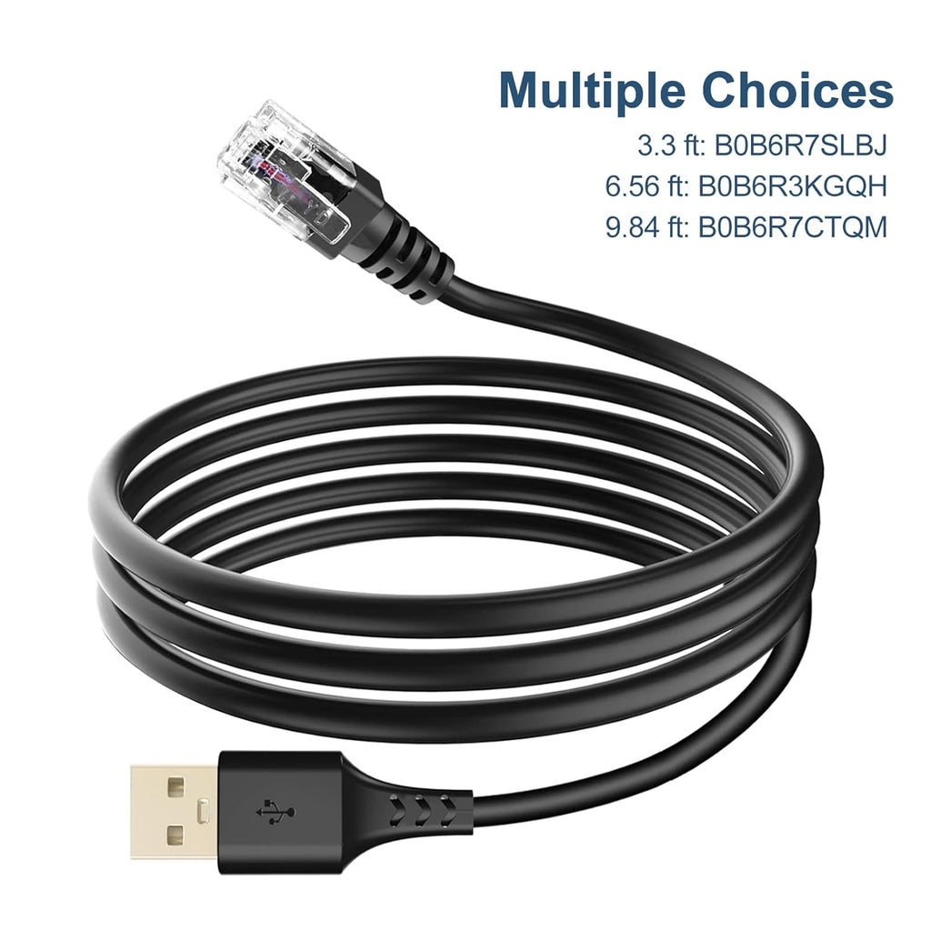Radar Detector Cable, with USB to RJ11 Plug,for Escor t Valentine One Unide n Beltronics Cobr Radar Detector,Replacement Power Cable for Radar Detectors(RJ11-9.84ft)