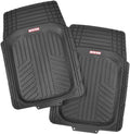 Motor Trend FlexTough Plus-2 Piece Front Car Floor Mats- Black Contour Liners-Deep Dish Heavy Duty Rubber Floor Mats for Car SUV Truck & Van-All Weather Protection, Universal Trim to Fit