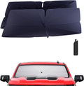 Windshield Sun Shade Umbrella: for Chevy Silverado-1500-2019-2025 - Front Custom Car Window Shades - Double Thickened Foldable Silverado 1500 Sunshades Block UV Keep Cool