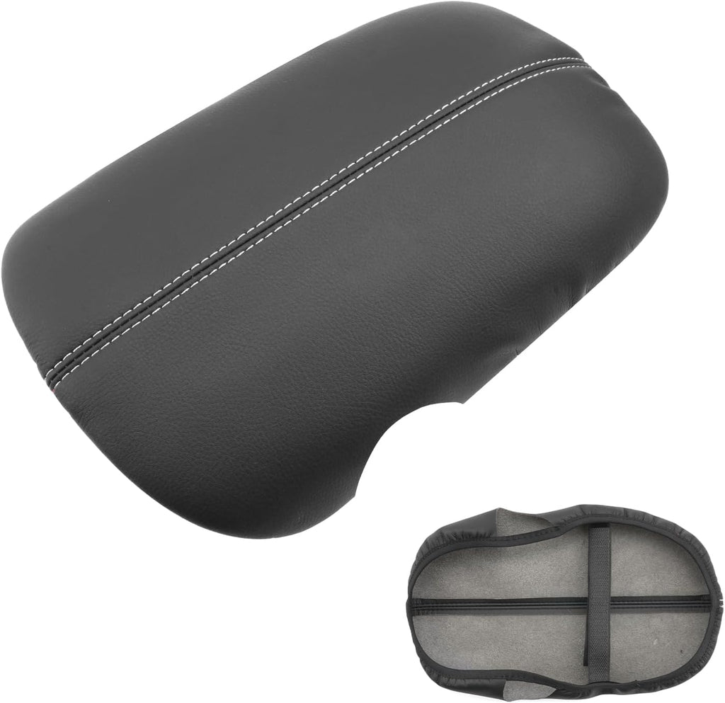 SXCY for 2024 2025 2026 Mustang Armrest Cover (Slim) for Ford Mustang 2025 2026 Accessories 2024 2025 2026 Mustang Center Console Cover 2025 2026 Mustang Middle Console Cover (Grey Stitched)