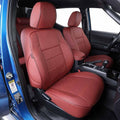 EKR Custom Fit Tacoma Front Car Seat Covers for Select Toyota Tacoma 2016 2017 2018 2019 2020 2021 2022 2023 Double Cab/Access Cab - Front Row Only,Leather (Burgundy)