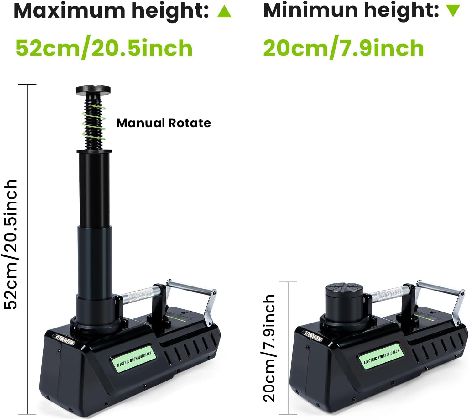 Anbull Electric Car Jack 15 Ton,Hydraulic Car Jack Kit 12V DC,Electric Floor Jack with LED Light for RVs,Vans,Trucks,SUVs Tires Change&Garage Repair