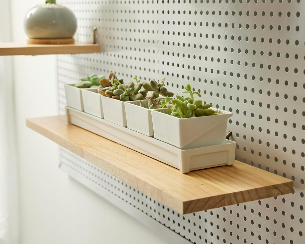SEVENY 1 Pack Pine Wooden Pegboard Shelf Wall Organizer,Shelves for PegBoard, Wooden Board for Walls Home, Garage Tool Storage, Office Organization, Kitchen, Craft Room, Garden, Garage,Large