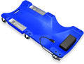 Auto Dynasty 40 Inches Mechanic Creeper, Automotive Garage Repair Low Profile Under Car Rolling Creeper with LED Light and Padded Headrest, Plastic, Blue