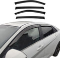 OMAC Window Visor Vent Rain Deflector for Honda Civic Hatchback 2006-2011 Smoke 4 Pcs