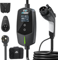 Level 2 EV Charger 40Amp, 240V 9.6KW Portable Electric Vehicle Charging Stations with NEMA 14-50P, 25FT Cable Adjustable Current/Timing Delay Home Electric Car Charger for J1772 BEVs/PHEVs