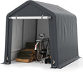 Tangkula 8x6.5Ft Portable Shed, Outdoor Storage Shelter with Waterproof Cover & Roll-up Zipper Door, Ratchet Strap, Heavy Duty Portable Storage Tents for Outside, Bikes, Garden Tools, Motorcycles