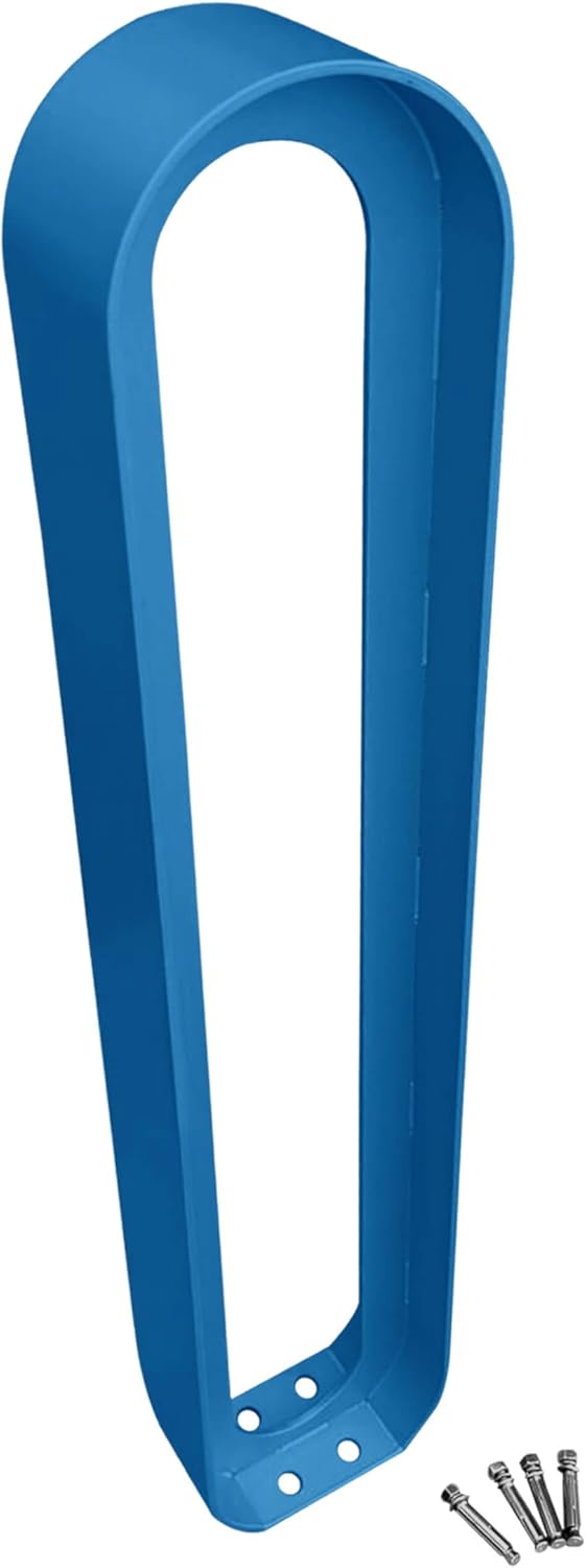 Sandbaggy Modern Commercial Bike Rack | 6.5” x 3” x 35” Oval Design | In-Ground | Anchor Bolts Included (Blue, 5)