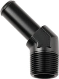 3/4 NPT Male to 3/4" Hose Barb Fitting Adapter 45 Degree Elbow Aluminum Black
