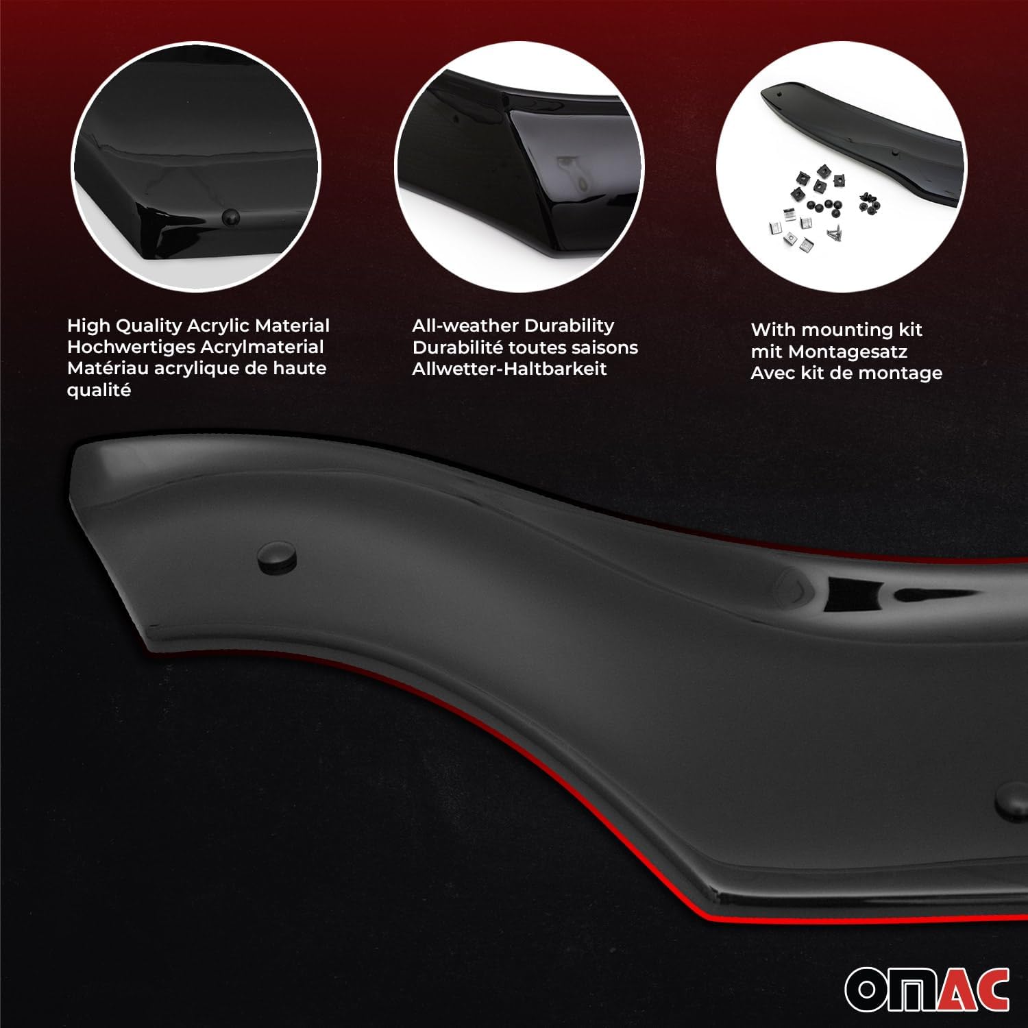 OMAC Front Bug Shield Hood Deflector Guard fits Hyundai Tucson 2010-2015 Smoke Black