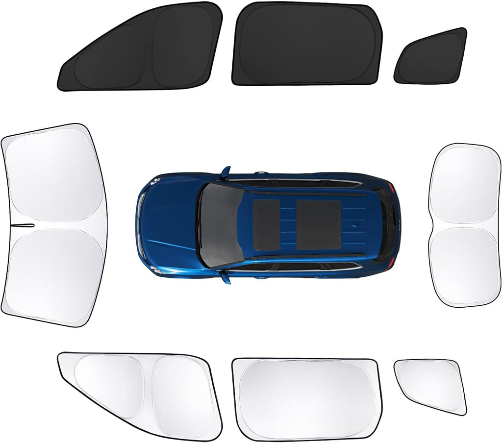 8pcs Car Window Shades for Kia Telluride 2020-2025 Accessories,Windshield Side Rear Full Sunshade,Sun Visor UV Blocking, Privacy Protection and Blackout for Camping Outdoor