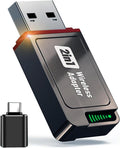 2-in-1 Wireless CarPlay Adapter for iPhone& Android, Convert Wired to Wireless Apple CarPlay Adapter, Mini Size with Extension Cable USB & USB-A/Type-C, Stable Control & No Delay