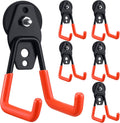 Landhoow Large Magnetic Hooks Heavy Duty Garage Magnet Hooks Strong Storage Utility Magnetic Hangers with Anti Slip Rubber Coating for Indoor and Outdoor Hanging(Orange,6 Pcs)