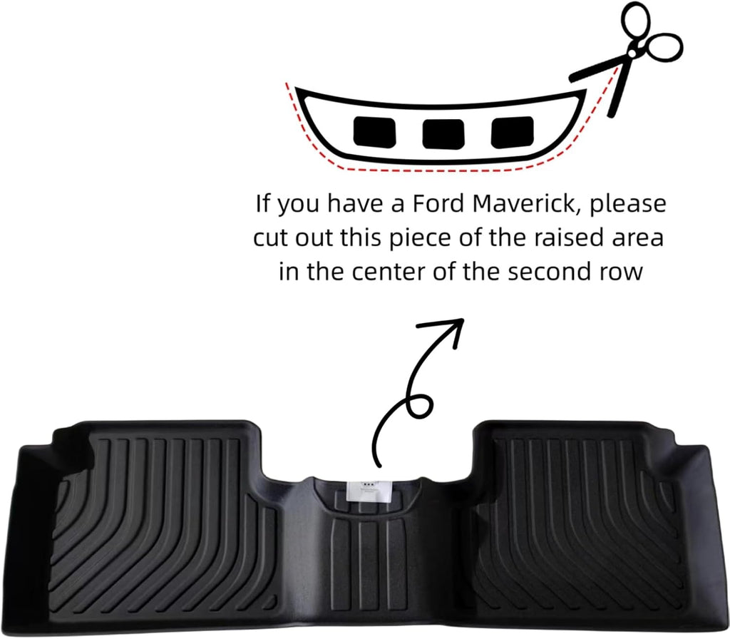 KELCSEECS Floor Mats Custom for 2025 2024 2023 2022 Ford Maverick (Not Hybrid) & 2025 2024 2023 2022 2021 Bronco Sport 4-Door All Weather Car Mats Automotive Floor Liners Accessories Black