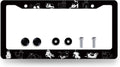 Cats License Plate Frame Cute Animal Cat License Plate Holder Stainless Steel Funny Design Compatible with Standard License Plate for USA Canada 12.3" x 6.3" with 2 Screws