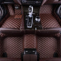 Custom All-Weather Protection Luxury Leather Floor Mats for Cars SUVs Trucks According Anti-Slip Leather Floor mats ﻿ (16,Dark Brown)