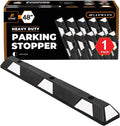 Xpose Safety 48" Heavy Duty Rubber Parking Stopper – 1 Pack Wheel Blocks for Garage, Driveway, or Ramp – Car Bumper Stop with White Reflective Strips – Removable Floor Mount