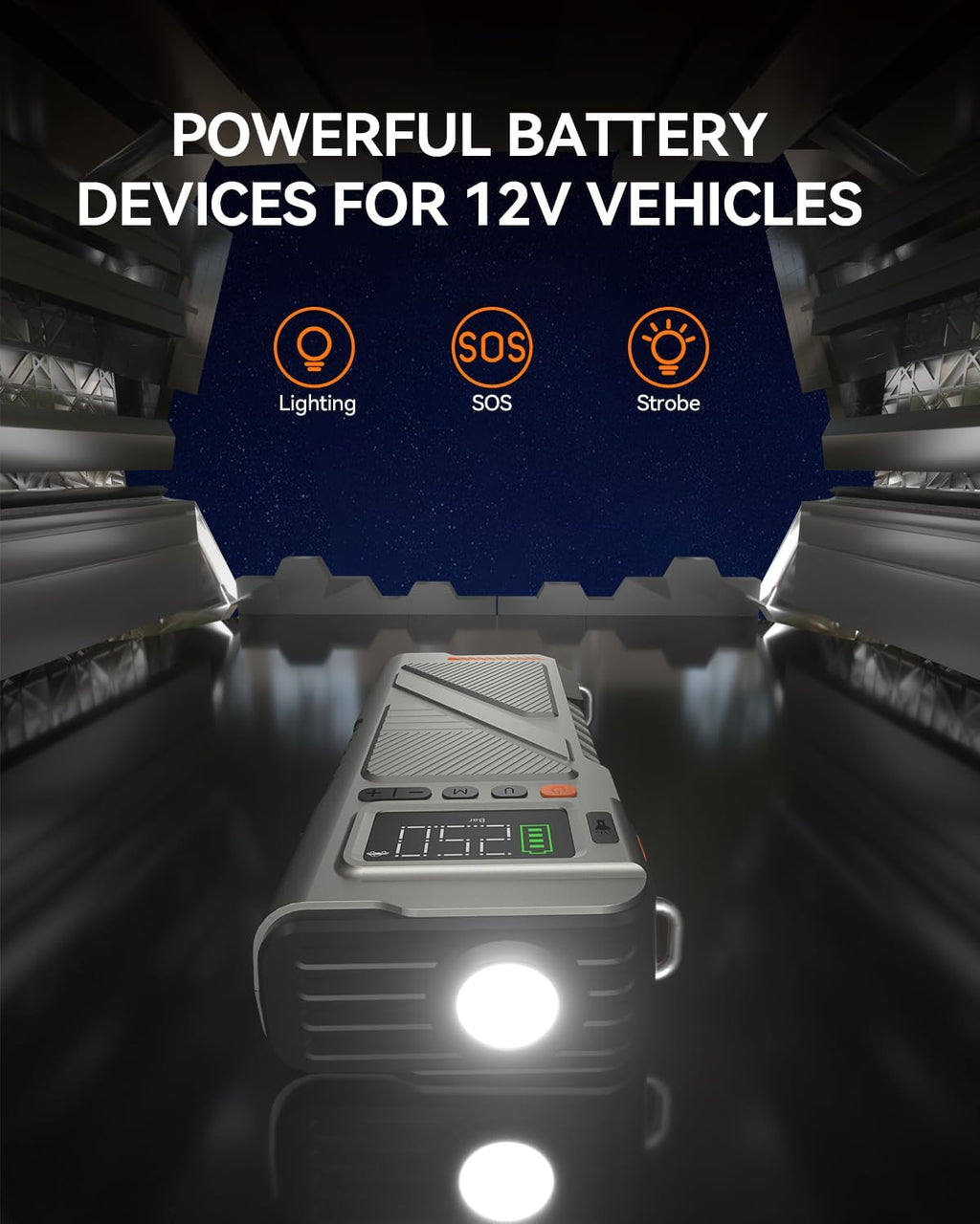 2025 Car Jump Starter with Air Compressor, Portable 6000A 150PSI Car Battery Jump Pack with Digital Tire Inflator for 10L Gas/9L Diesel,12V Power Jump Box