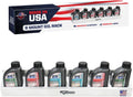 Pit Posse 304 Six Quart Oil Can Rack Holder 32" Caddy Wall Hanger Aluminum Shelf - Made in USA - Holds 6 Quarts of Motor Engine Oil - Enclosed Race Trailer Shop Garage Storage Organizer (Silver)