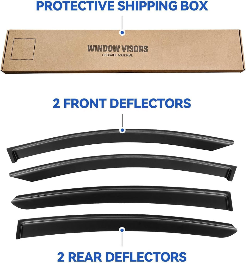 Window Visors Rain Guards for 2016-2022 Honda HRV, Out-Channel Window Vent Wind Deflectors Visors Shades for 16-22 HR-V