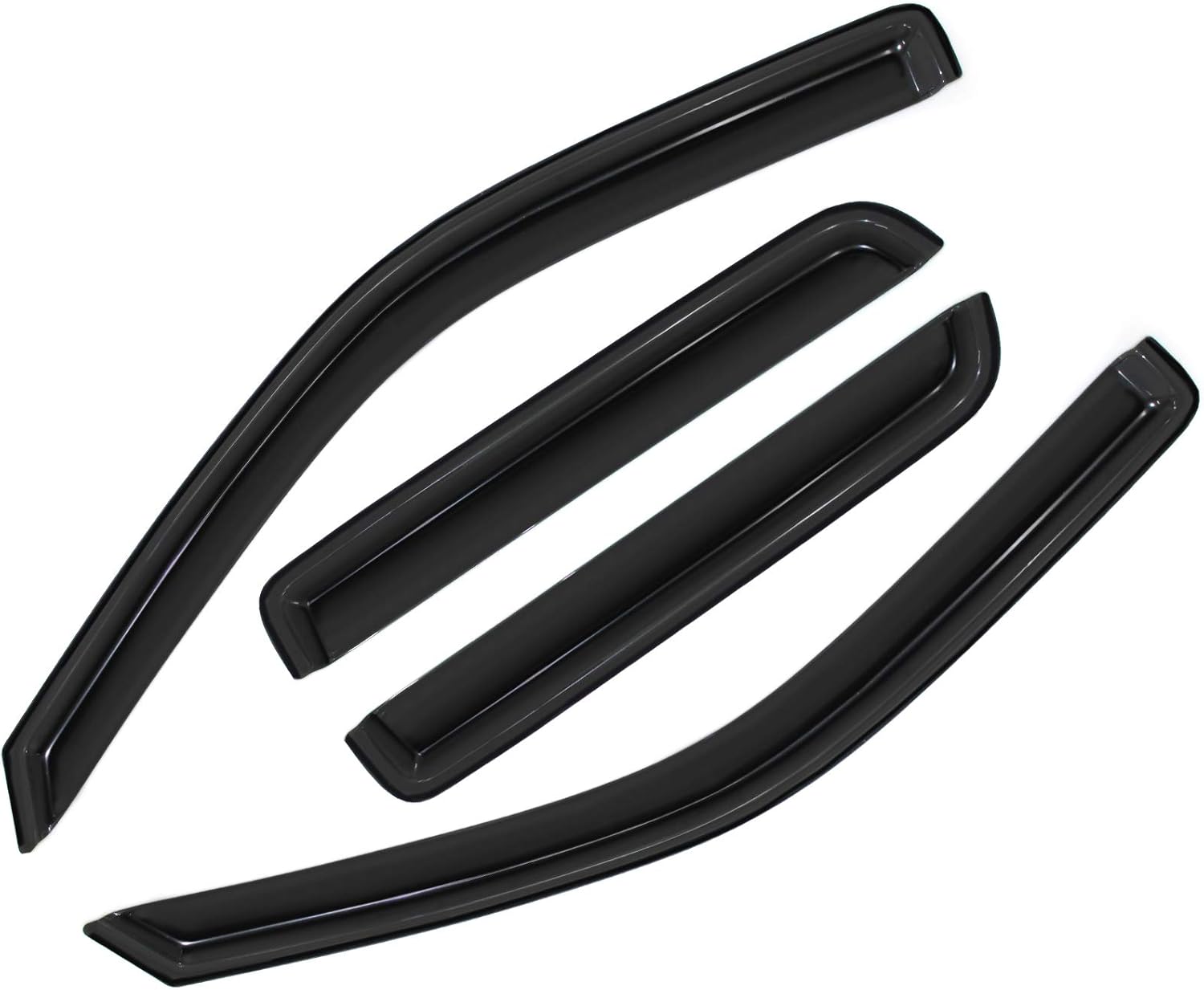 Window Visors Compatible with 2004-2012 Chevy Colorado/GMC Canyon Crew Cab Outside Wind Deflectors Sun Rain Guards 4pcs 94133