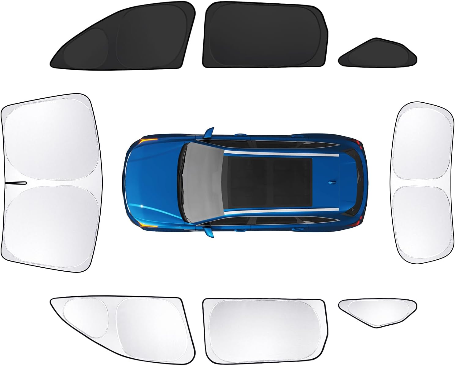 8pcs Car Window Shades for Kia Sorento SUV 2021-2025 Accessories,Windshield Side Rear Full Sunshade,Sun Visor UV Blocking, Privacy Protection and Blackout for Camping Outdoor