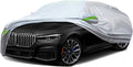 TUCAREST 6-Layers Premium Full Car Cover Hard Shell Zipper Design Waterproof All Weather Weatherproof UV Sun Protection Snow Dust Storm Resistant Outdoor with Straps (Fit for Sedan 205"- 216")