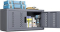 Metal Wall Storage Cabinet Steel Wall Mounted Garage Storage Cabinet with Doors for Basement Utility Room Warehouse Kitchen