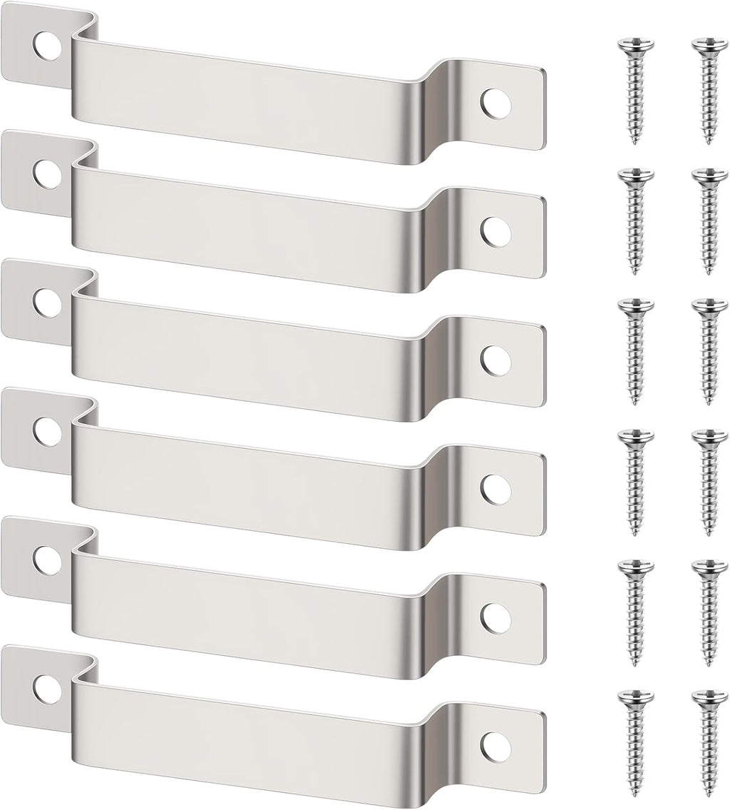 6 Pcs Tape Measure Clip Tape Measure Holder Bench Belt Universal Tool with Screws Stainless Steel Tool Hanger Storage Dock for Mount Drill Power Measures and Belt Clips (Silver)