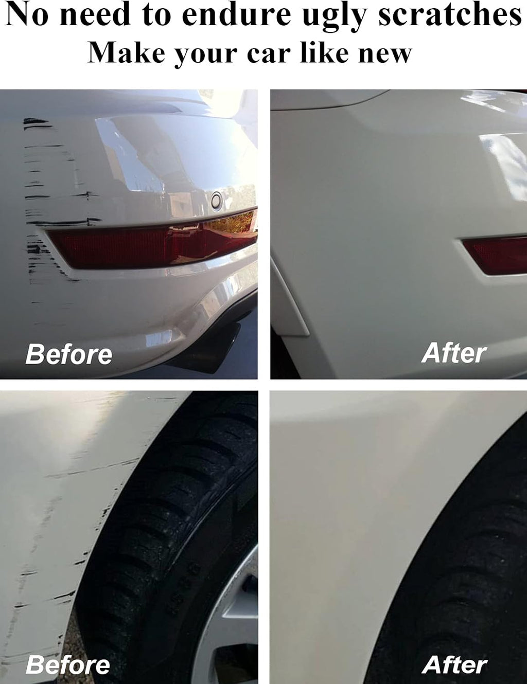 SYOAUTO Super White Touch Up Paint Fit for Toyota 040 Cars - 2 in 1 Scratch Repair Automotive Paint Remover