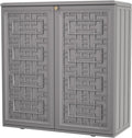 KINYING Outdoor Storage Cabinet Waterproof, Resin 60 Gallon Deck Box for Patio Furniture Cushions, Garden Tools, Pool Tools and Kids’ Toys (Grey with 1 Shelving)