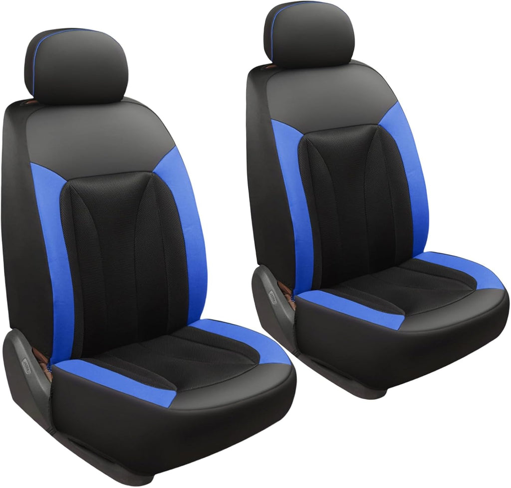 GIANT PANDA Fit Subaru Outback Forester Crosstrek Legacy Impreza Front Car Seat Cover, 3D Air Mesh Breathable Seat Protector, Bule+Black（2-Pack