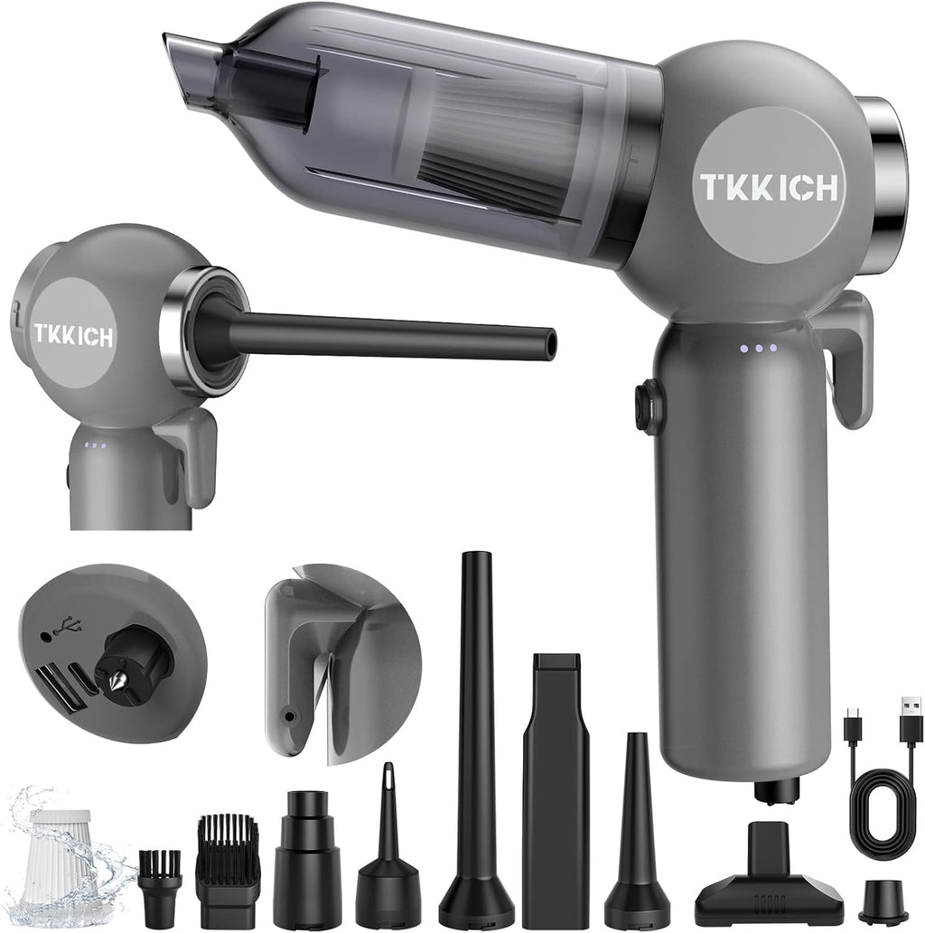 Car Vacuum Portable Cordless,3 Suction Modes,Portable Mini Cordless Cleaner with 18000pa Suction Power,Type-C Charge,7 in 1 mini Handheld Vacuum for Home,Car, Office Desk, Keyboards