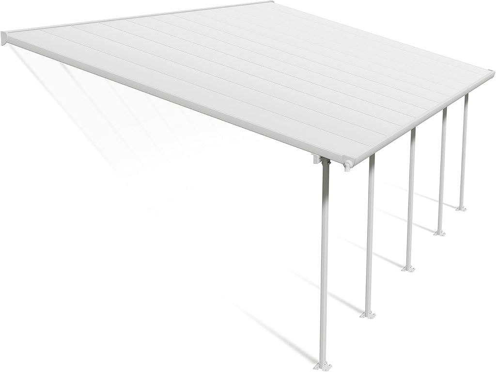 Palram - Canopia Feria 13 Ft. x 26 Ft. Carport Aluminum Metal Frame and Polycarbonate Panels Car Port for Outdoor Driveway to Protect Car, Truck, RV, Trailer, Boat, Equipment Storage(White)